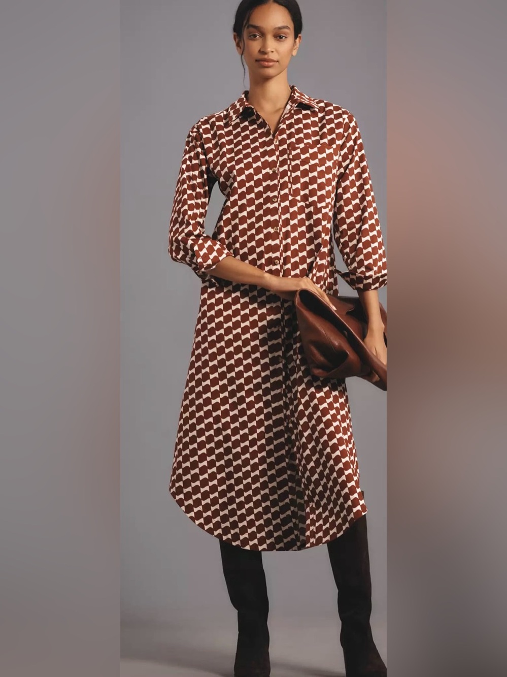 By Anthropologie Long-Sleeve Shirt Dress NWT